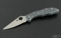 Spyderco Gray Delica 4 S/E Folder Knife (2.75in Satin Plain VG-10) SPY-C11FPGY - Front