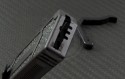 (#182-1T) Microtech Navy Scarab S/E Black Plain Tactical w/ Blue Tridium - Additional View