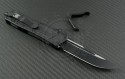 (#182-1T) Microtech Navy Scarab S/E Black Plain Tactical w/ Blue Tridium - Back