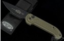 (#135-1GT) Microtech LUDT OD Green Handle Black Tactical Plain - Front