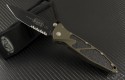 Microtech Knives Green Socom Elite T/E Folder Knife (4in Black Plain S35-VN) 161-2GR - Front