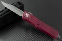 Microtech Knives Red Combat Troodon Clip Point Automatic OTF D/A Knife (3.75in Bead Blasted Plain S35-VN) 143-7RD - Front