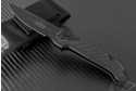 (#135-1TCF) Microtech LUDT Black Tactical Plain w/ Carbon Fiber - Front