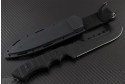 Brous Blades Coroner D/E Fixed Knife (6in Black Part Serr D2) JB-Coroner-Black - Back
