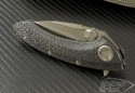 Microtech Knives Custom Carbon Fiber Whale Shark S/E Flipper Knife (3.5in Stonewashed Part Serr COWRY-Y) ws-custom - Additional View