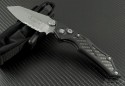 Microtech Knives Select-Fire S/E Automatic Folder S/A Knife (3.73in Stonewashed Part Serr S35-VN) 128-11 - Front
