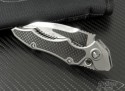 Microtech Knives Custom Metal Kestrel S/E Automatic Folder S/A Knife (3.75in Mirror Polished Plain ATS-34) kestrel-c-ti-cf - Additional View