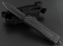 Microtech Knives Scarab D/E Automatic OTF D/A Knife (3.44in Black Plain S30-V) VNT-0080 - Front