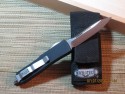 Microtech UT-X85 - Black Handle - Satin Plain Blade - Silver Hardware - Back