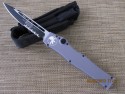 Microtech Knives Gray Halo V S/E Automatic OTF S/A Knife (4.6in Black Part Serr D2) 151-2GR - Front