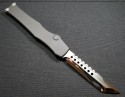 (#MTC-0281) Marfione Custom Halo VI Hellhound Tanto Mirror Polish w/ Blue Ti Hardware - Back